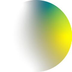 yellow and teal color gradient shape right side round shape
