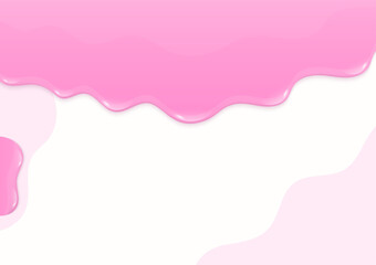 Strawberry sauce flowing on white background