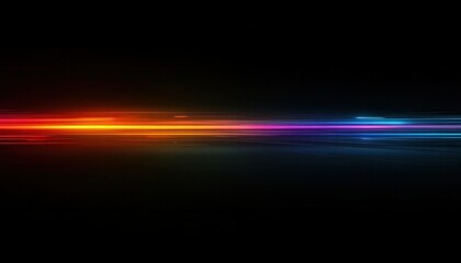 Abstract Colorful Light Streaks on a Black Background