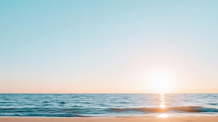 Fototapeta premium Sunrise Over Calm Ocean Waves at the Beach