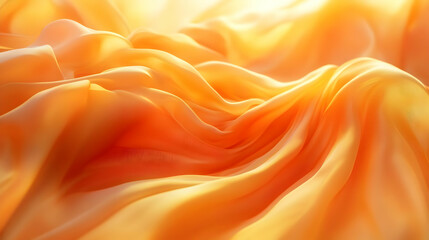 Obraz premium Abstract Background: Orange and Yellow Fabric Waves