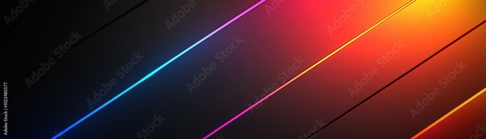 Poster Abstract Diagonal Gradient with Neon Lights