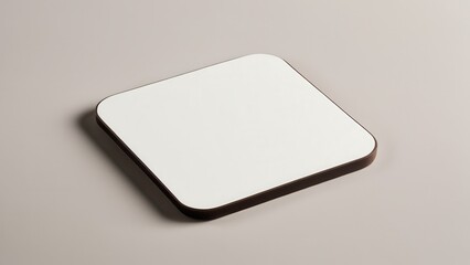 Realistic coaster mockup for showcasing beer, coffee, or beverage designs. Ideal for presenting logos or artwork on a high-quality surface. Perfect for digital branding or product promotions.