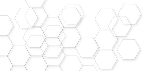 Abstract white background with hexagon and hexagonal background. Luxury white pattern with hexagons. abstract 3d hexagonal background with shadow. 3D futuristic abstract honeycomb mosaic background.