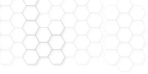 Naklejka premium Abstract white background with hexagon and hexagonal background. Luxury white pattern with hexagons. abstract 3d hexagonal background with shadow. 3D futuristic abstract honeycomb mosaic background.