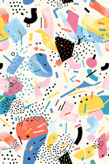 Intricate Abstract Geometrical Pattern in Soft Pastels on a White Background