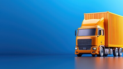 Delivery Truck on Blue Background for Shipping Themes