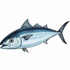 Obraz premium blue tuna fish illustration against white background