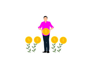silhouette of a person with a money of flowers