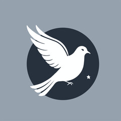 Obraz premium An illustration of a unique icon of a dove bird with the text 