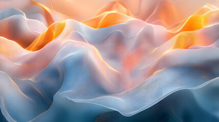 Obraz premium Abstract 3D Background with Orange and Blue Wavy Lines