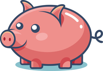 Fototapeta premium A fun vector illustration of a pink piggy bank, symbolizing savings, money, and financial planning.