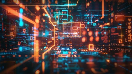 Futuristic Digital Data Visualization Background