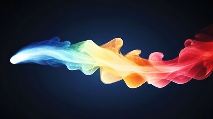 Colorful smoke wave on a dark background, symbolizing creativity and energy.