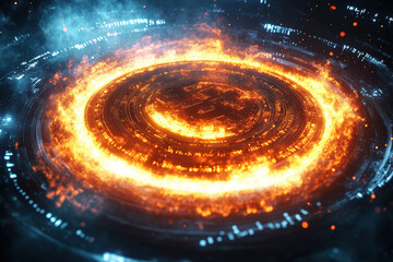 Futuristic Fiery Energy Ring 