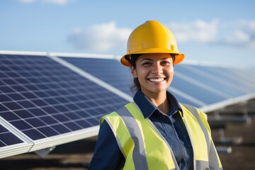 Hardhat helmet worker smile.