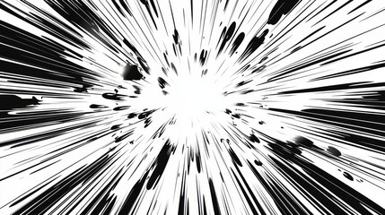 Black and white comic style explosion boom background