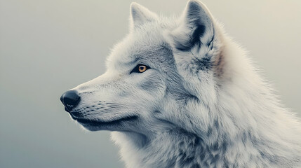 Obraz premium Arctic Wolf Portrait - Realistic Animal Image