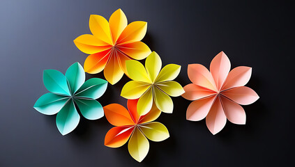 Fototapeta premium multicolored kusudama flower balls holiday decor