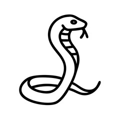 Fototapeta premium Cobra minimalist style, black line art, nature, reptile