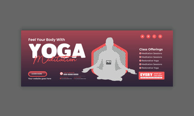 Yoga meditation class Social Media Cover and Banner Template Design
