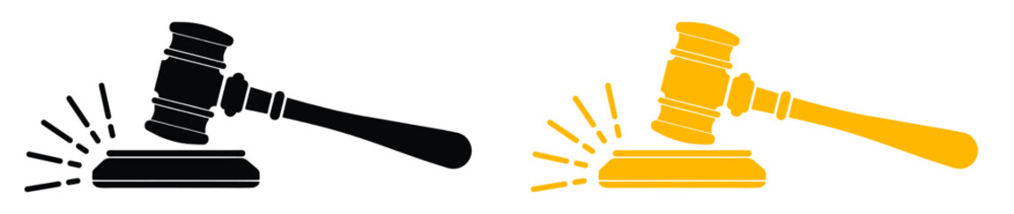 Judge's gavel. Judges gavel hammer for adjudication of sentences and bills, with a wooden stand. Law and justice concept. Wooden auction hammer.