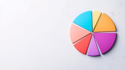 Fototapeta premium Vibrant Abstract Donut Chart - Professional Illustration for Finance Investment and Statistics Analysis in Bold Colors