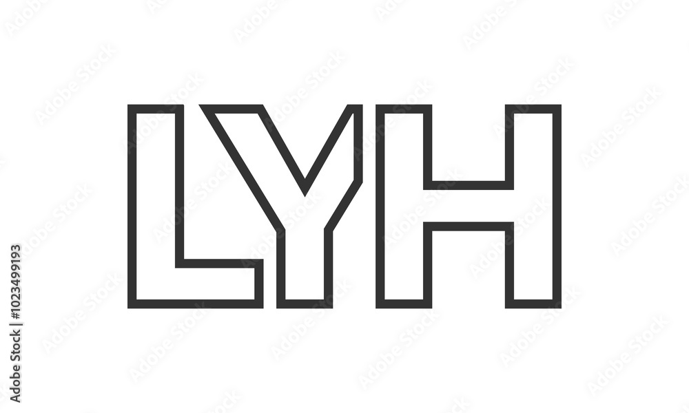 Fototapete lyh logo design template with strong and modern bold text. initial based vector logotype featuring s