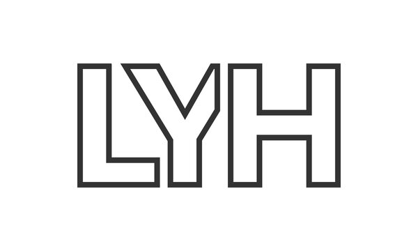 LYH logo design template with strong and modern bold text. Initial based vector logotype featuring simple and minimal typography. Trendy company identity.
