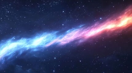 Obraz premium A vibrant cosmic scene featuring a colorful nebula against a starry backdrop.