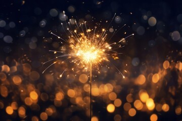 Obraz premium New years sparkler night fireworks outdoors.