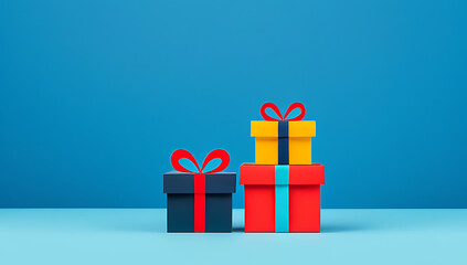 stack gifts velvety blue background