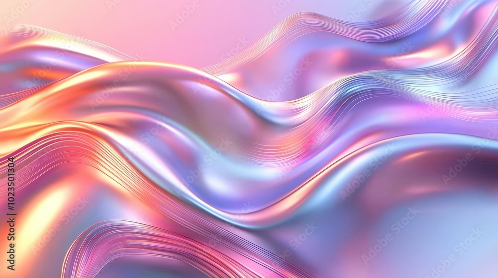 Poster soft pastel waves flow gracefully across the surface, showcasing a vibrant blend of colors that evok