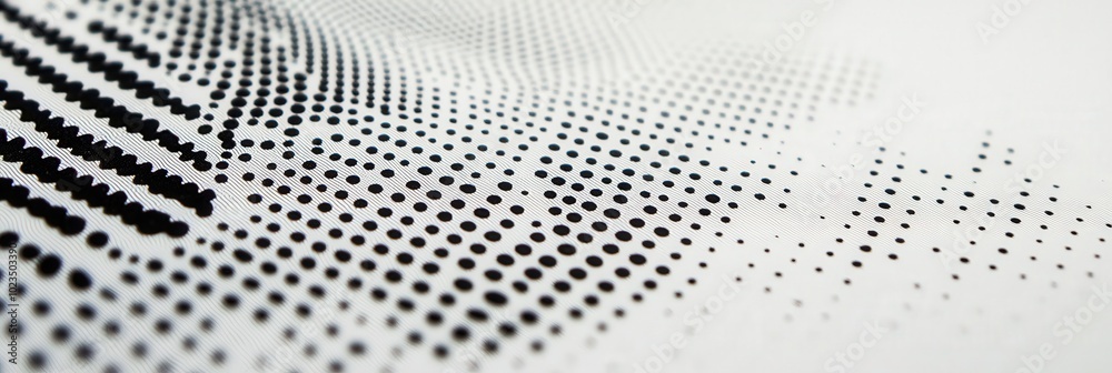 Poster black dots on a smooth white surface creates a striking visual effect, highlighting modern design concepts and artistic expression