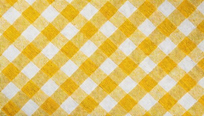 Yellow and white checkered tablecloth pattern