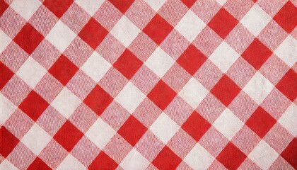 Red and white checkered tablecloth texture