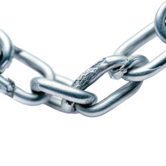 Obraz premium Broken Chain Link Isolated on White Background
