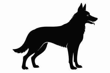 
German Shepherd dog silhouette, Sitting german shepherd dog breed silhouette vector illustration