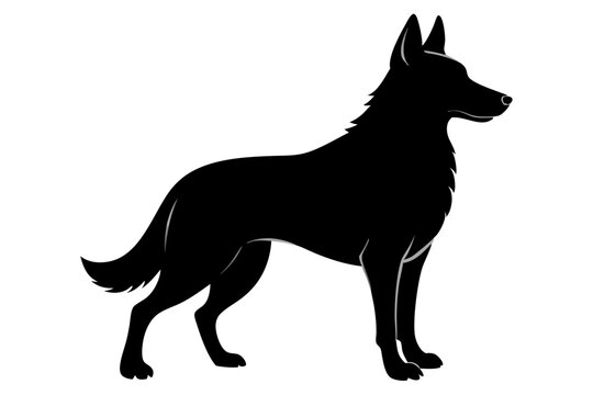 recommend clip art: 
                    German Shepherd dog silhouette, Sitting german shepherd dog breed silhouette vector illustration