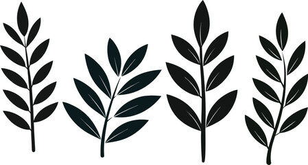 Fototapeta premium Minimalist Olive Leaf Silhouette Vector Illustration