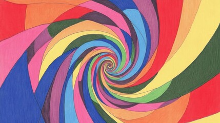 Obraz premium A colorful spiral design featuring vibrant hues and dynamic shapes, evoking a sense of movement.