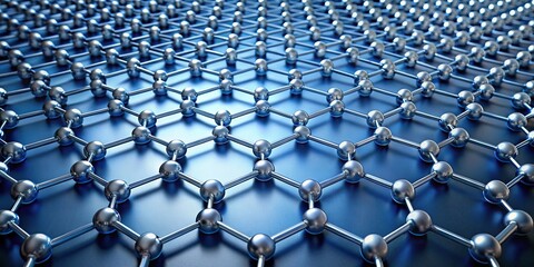 Obraz premium Illustrative representation of graphene with particles from a high angle view