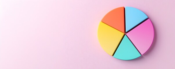 Fototapeta premium Modern Abstract Pie Chart Illustrating Market Share Allocation and Financial Growth - Professional Design for Business Insights and Reports