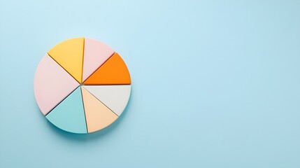 Fototapeta premium Professional Blank Pie Chart for Finance and Accounting - Soft Tones Highlighting Assets and Liabilities in Business Presentations