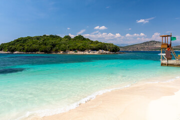 paradise beach in Ksamil in Albania