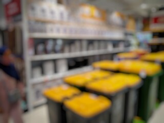 Abstract blur supermarket restaurant and retail store in shopping mall