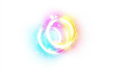 Naklejka premium Bright swirling orbs of light in vibrant colors illustrating an abstract design against a white background