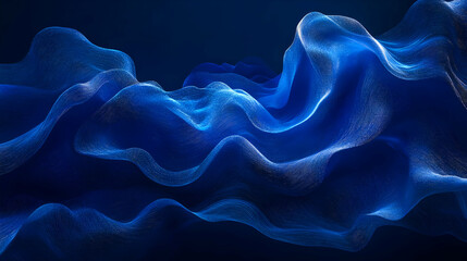 Obraz premium Abstract 3D Blue Wave Background - Digital Art