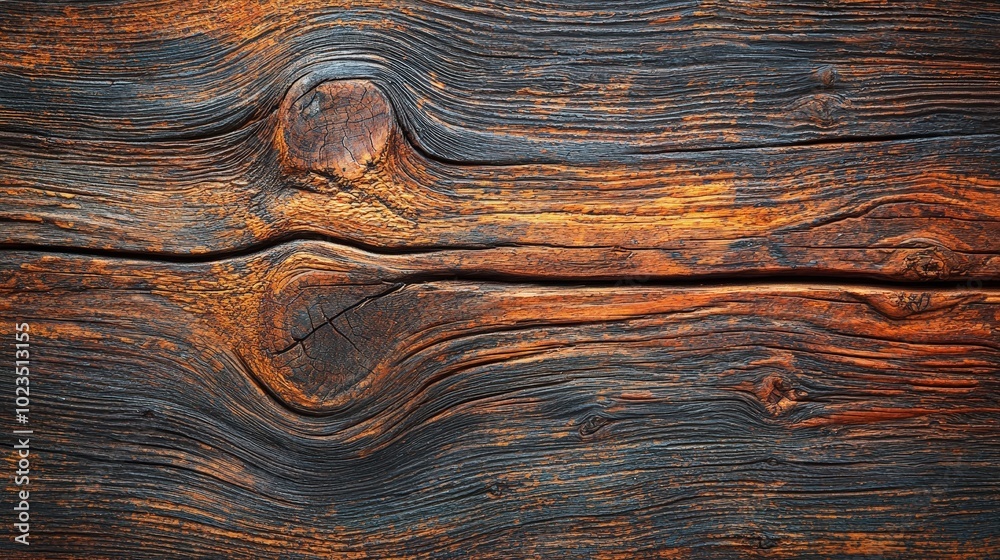 Aufkleber the surface of aged wood showcases intricate grain patterns and warm hues, reflecting years of expos