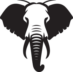 Elephant head silhouette black vector clipart design